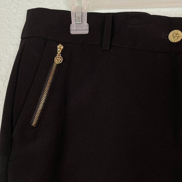 Anne Klein Black Dress Pants 14P 36" x 26" Gold Zipper Pockets - Picture 3 of 14